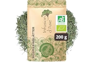 ‎KHLA Khla - Bio-Rosmarinblätter 200 g - Lose und Getrocknet - Für Rosmarin Tee & Infusion - Morgentee, Verdauung & Vitalität - Für Hals & Nase - Holzig & Aromatisch - Antioxidantien - Herkunft Ägypten