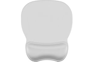 KTRIO Mouse Mat Wrist Support Gel Mouse Pad with Wrist Support, Ergonomic Mousepad Gel Mouse Mat for Computer Laptop, Pain Relief Mouse Wrist Rest Support Pad with Non-Slip PU Base, Pure Grey