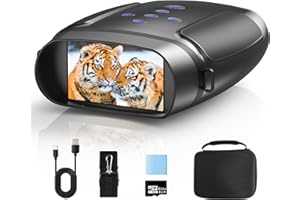 TKWSER Night Vision Binoculars Goggles - 4K Infrared Visible 600M in Total Darkness with 10X Digital Zoom, Rechargeable 5000mAh, w/32GB TF Card, for Hunting, for Adults