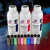StoneChem Ultra Şeffaf Epoksi Re&ccedil;ine Seti, 3 kg Re&ccedil;ine ve Sertleştirici, 10 Adet 15 gr Pigment Renk Seti
