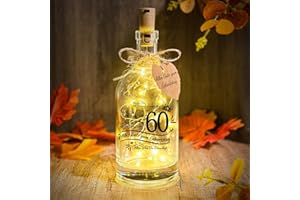YFKJEU 60 Geburtstag Frau Mann Geschenk, Deko 60. Geburtstag Geldgeschenke LED Flaschenlicht mit Sprüche, Personalisiertes Geschenke zum 60 Geburtstag für Männer Frauen