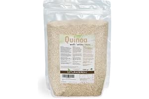 ‎NATURACEREAL Naturacereal Quinoa Weiß 1kg - Hochwertiges Protein, Glutenfrei, Nährstoff- & Ballaststoffreich, Vielseitig & Schmackhaft – Für Vegetarier, Veganer und Sportler