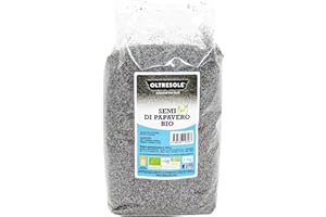 Oltresole, Semi di Papavero Alimentari Biologici 1 kg, Semi da Agricoltura Biologica, Ricchi di Nutrienti, Ideali per Cucina e Consumo Alimentare, Confezione Ideale per Famiglie