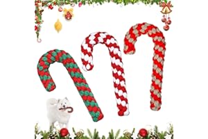 SUNSHINE SMILE 3 unidades de cuerda de juguete para perros, juguete para masticar para perros, cuerda de caña de azúcar de Navidad, juguete para perros de Navidad, juguete para perros