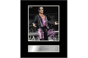 ICONIC PICS Bret Hart signiertes Foto mit Passepartout, The Hitman Sport, Autogramm