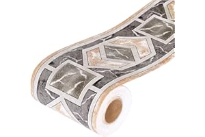 Yoillione Bordi per Carta da Parati Geometrica, Bordi Adesivi Decorativi Bordo Autoadesivo, 3D Lavabile Impermeabile Rimovibile Greche Adesive per Pareti per Cucina Soggiorno Bagno 0.1x10m