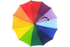Lemasi XXL großer Regenschirm Partnerschirm Stockschirm Regenbogen Schirm Ø130cm bunt