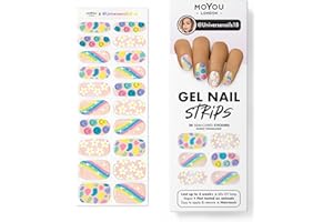 MOYOU LONDON Autocollants auto-adhésifs pour ongles en Gel Semi-durci, lampe UV/LED requise, 20 enveloppes de vernis à ongles en Gel, autocollants pour Nail Art - universenails18 01