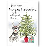 Miniature Schnauzer Dog Christmas Card
