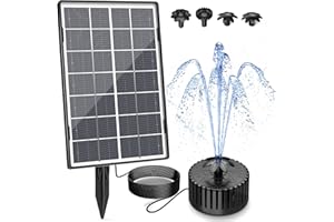 AISITIN 3.5W Solar Pump, Solar Water Fountain Outdoor with Upgraded Glass Solar Panel and 4 Nozzles, Powered Fountain for Bird Bath, Ponds, Garden, Fish Tank and Swimming Pool