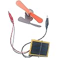 Kutuhal Hobby Science Project Material Kit (Set B) - Solar Renewable Energy Demonstration. Includes Solar Panel, Toy DC Motor, Fan