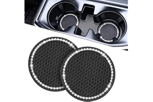 JOYTUTUS Supporto per bevande auto, sottobicchieri, universale, per auto, antiscivolo, per tazze da caffè, accessori per auto, 2 pezzi, nero/lucido (nero-2)