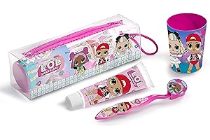 L.O.L. SURPRISE! Lol Surprise 1403, Set Infantil De Higiene Dental Con Neceser Pasta Dientes 75Ml Cepillo Capuchón Y Va Niñas, Multicolor, 40 Cm