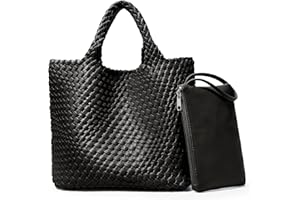 KALIDI FANCY FOREST KALIDI Tkane torebki dla kobiet - miękka wegańska skórzana torba na ramię, ręcznie robiona torebka Schoulder z torebką, duża skórzana torba na zakupy, torba podróżna, do szkoły, pracy, podróży