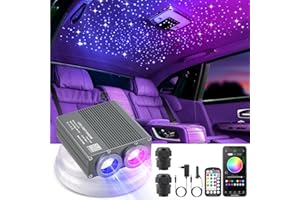 SUNKENET 32W Fibra óptica led, 1000pcs*0.75mm*4m Luces de Fibra óptica para Techo de Coche y decoración del hogar, Luces estrelladas led con aplicación Bluetooth/Control Remoto/Modo de música