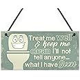 RED OCEAN Funny BATHROOM Signs Shabby Chic Door Plaque Sign for Toilet Bathroom The Loo