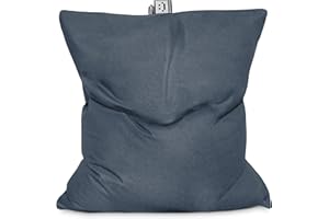 HAPPERS Puff Gigante Big Puff XXL Naylim Mate Gris Petróleo para Exterior con Relleno Incluido