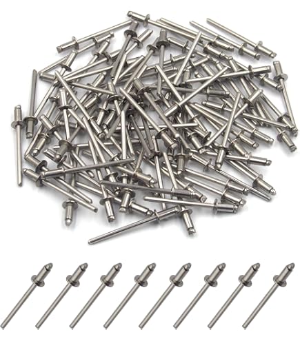 Rivetti In Acciaio Inox 20 50 100 Pezzi Rivetti Ciechi Con Testa Piatta A Norma DIN 7337/ISO 15983, In Acciaio Inox A2, Per Rivetti Ciechi Inox Rivetti In Acciaio Inox 20 50 100 Pezzi Rivetti Ciechi Con Testa Piatta A Norma DIN 7337/ISO 15983, In Acciaio Inox A2, Per Rivetti Ciechi Inox