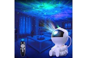Mexllex Astronaut Galaxy Projector, Star Projector Night Light, Spaceman Light Projector with Remote Control, USB Powered 360° Adjustable Space Buddy Projector for Kids Bedroom Adults Room