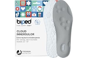 biped Cloud Extra Soft Insoles for Casual, Sports & Work Shoes - Orthopedic Shock Absorber Insoles with Heel Cushion - Massag