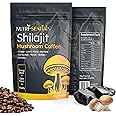 Shilajit Mushroom Coffee Powder, Pure Himalayan Shilajit Instant Coffee Mix with Chaga, Cordyceps and Lion’s Mane, Superfood Blend for Focus and Energy Support, No Gluten or Artificial Flavors