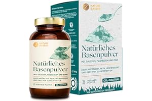 Nature Basics® 100% natürliches Basenpulver | zertifiziert & nachhaltig im Glas | bekömmliche Citrate dank natürlichem Aroma | 52 Anwendungen | hochdosiert, vegan & aus DE | Für Basenfasten & Diäten