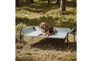 Gardner Pet Cama Elevada para Perros Medianos y Grandes, Cama Transpirable para Interior y Exterior con Malla Lavable, Estructura Metálica Robusta, Tamaño M, Gris
