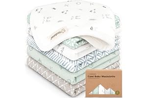 KEABABIES 6pk Toallitas bebé algodón para recién nacidos - Toallitas de muselina de algodón orgánico suaves para niños, niñas, bebés, toallas infantiles, absorbentes y suaves para piel sensible (Nordic)