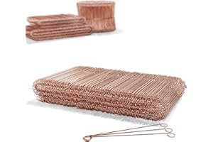 Heimfleiss® Liens à boucle 1,0 x 100-160 mm (500 pcs.) - Fil d'attache cuivré - Fil à œillet pour tordeuse & pince à tordeuse - Fermeture de sac en fil métallique