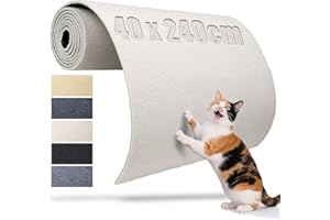TXXATX Kratzmatte Selbstklebend 240x40 cm Katzen Kratzbrett Weiß Kratzmatte Katze Kratzwand Kratzteppich für DIY Kratzbretter Katze Katzenturm Möbel Sofa Wand
