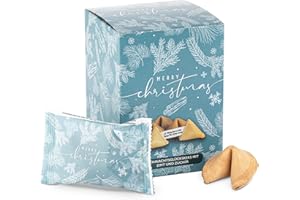 ‎FOOD CREW FOOD crew 12x Weihnachtsglückskekse mit Zimt Geschmack – Glückskekse Weihnachten - Süßigkeiten Weihnachten - Gebäck Einzeln Verpackt mit deutschen Sprüchen - Vegan - Made in Germany