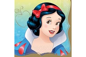 ‎AMSCAN Disney Princess Schneewittchen Servietten 16,5 cm (16 Stück) – bezauberndes Design, perfektes Party-Essential für die ultimative Prinzessinnen-Feier