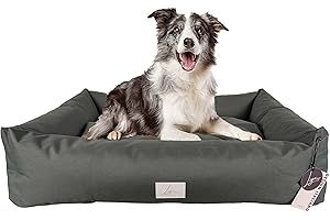 Ligo Buddy - Cuccia Lettino per cani idrorepellente antigraffio,realizzata in Italia.Cuscino per Cane tessuto robusto per interno ed esterno. Antimacchia. (M/L: 85 X 70 cm, ANTRACITE)