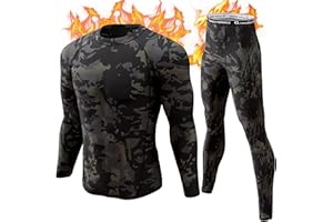 CL convallaria Ropa Interior Térmica Hombre, Ultra Cálido Camiseta Termica, Funcional Conjuntos Térmicos, Transpirable Thermoactive Ropa Interior Forro Polar