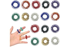 ZOVATOR Wrist Massage Bracelets Fidget Sensory Toys, 16 PCS Acupressure Rings Acupressure Ring Set for Teens, Adults, Anxiety, Stress Relief and Blood Circulation
