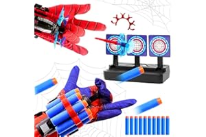 AONUILY Spider Web Shooter, 2 Set Spider Launcher Gloves Toy with 1Pcs Target for Kids Boys Girls Costumes Gift