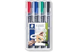 STAEDTLER Lumocolor permanent marker, confezione da 4 colori, 352 WP4