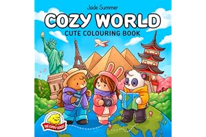 Cozy World: A Cute and Simple Colouring Book Filled With Iconic Travel Destinations Perfect for Adults and Children