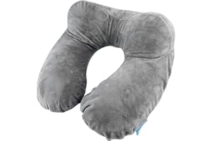 Nicphyn Nadmuchiwana poduszka podróżna, miękka poduszka na szyję, zdejmowane, nadające się do prania