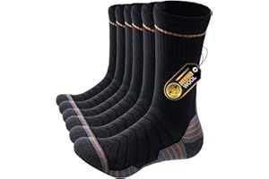 PULIOU Merino Socken Herren Damen Thermosocken Wandersocken Outdoor & Trekking-Socken, Anti-Blasen, Gepolstert Arbeitssocken Wintersocken (3 Paar)