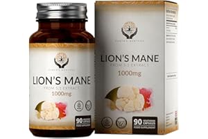 ‎EARTH'S NURTURE EN Lions Mane | 90 Löwenmähne Pilz Kapseln - 1000mg Lions Mane Mushroom pro Portion | Lions Mane Kapseln Mushroom Complex | Hochdosiert Lion's Mane | Gentechnik-, Gluten-, & Allergenfrei