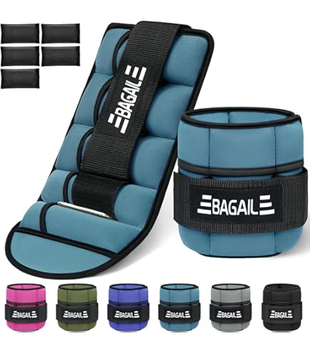 2 Paires De Poids De Chevilles/poignets Gofit - 2,2 Lb Chacun, Souples Et Réglables, Noirs