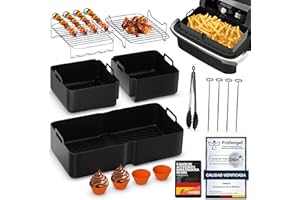 UNBOX 15 Piezas Accesorios Cosori Dual Blaze 10 Litros - Accesorios para Freidora de Aire para Ninja Flexdrawer AF500EU 10,4L - Con Molde Silicona Freidora de Aire Cosori Dual Blaze TwinFry 10L