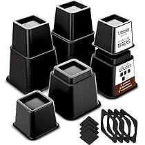 Uping Heavy Duty Meubelverhogers, set van 4 meubelverhogers, verstelbare bedliften, past op alle meubels, L-vorm meubels (7,9 cm en 15,4 cm
