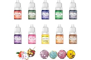 Colorant Alimentaire - ERCorArt 10 Couleurs Hautement ConcentréEs et Colorant Alimentaire à Base D'Huile Pour le Chocolat, le Foudant, le Fun Cake, le GlaçAge etc., 6 ml/PièCe
