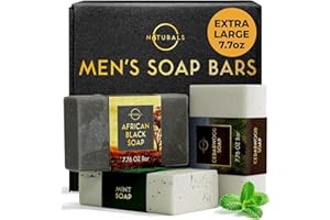 ‎O NATURALS O Naturals Seife für Männer - 3 Stück - Natürliche Seife - Herrenseife - Körperseife für Männer - Natürliche Männerseife - Bio-Herrenseife - Peeling-Seife - Afrikanische Schwarze, Zedernholz, Minze
