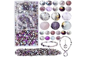 Sunhaty 1000 Stück Facettierte Glasperlen Rondelle 4mm 6mm 8mm kristall glas Perlen Facettierte für Armbänder Halskette Ohrringe Charms Basteln Schmuckherstellung - Violett