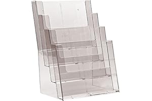 Taymar 4C230 Four Tier Counter Top Leaflet/Brochure Holder to Display A4 Portrait or DL Size Literature.