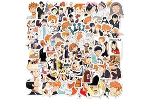 AFFOTO Haikyuu Aufkleber 100 Stück,Aufkleber für Kinder und Teens Erwachsenen,Janpan Anim Vinyl Aufkleber für Laptop,Auto, Motorräder,Fahrrad,Skateboard,Wasserdicht Graffiti Sticker Pack