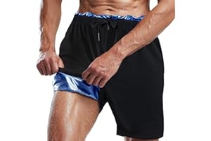 EVERFION Sauna Shorts Pants for Men,Sweat Shorts Leggings for Men Weight Loss,Heat Trapping Athletic Workout Joggers for Gym Exercise